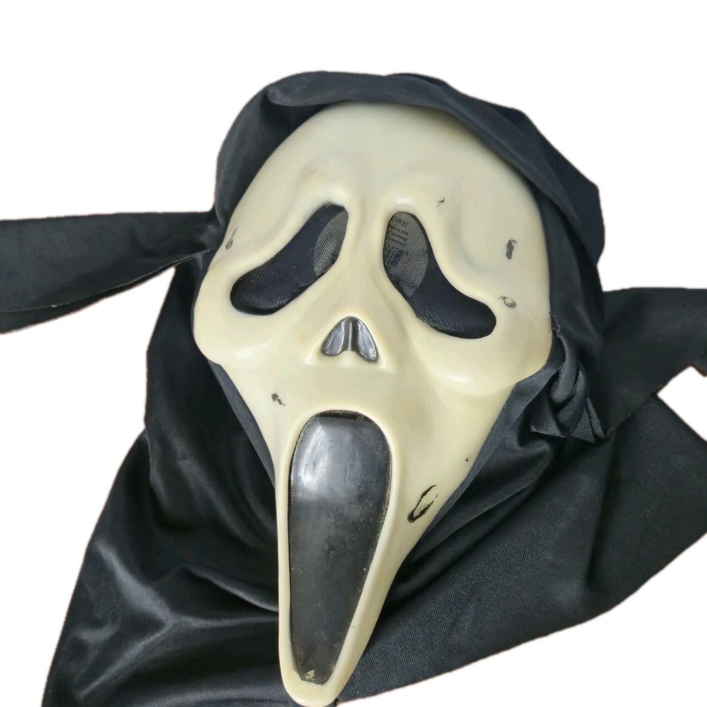 Vintage 90s Scream Mask Easter Unlimited HN Mold Shroud Ghost Face Glow In Dark